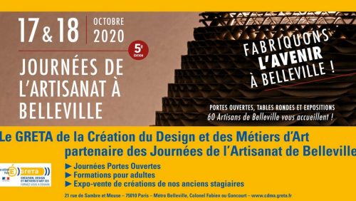 Affiche des JPO - Journées de l'artisanat de Belleville 2020