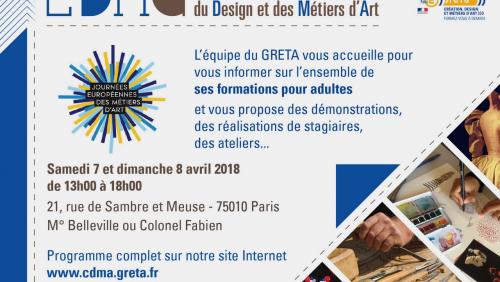 Flyer des JEMA 2018 du GRETA CDMA