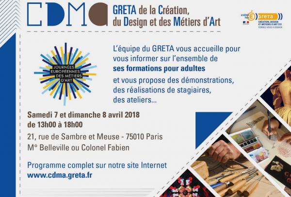 Flyer des JEMA 2018 du GRETA CDMA